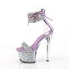 Pleaser - SKY327RSI Sandale à bride à la cheville, Pole dance chaussures - Couleur argent/Violet Product image